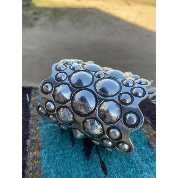 Navajo Sterling Silver Cuff Bracelet By Cody Willie Signed & Stamped - Picture 3 of 8